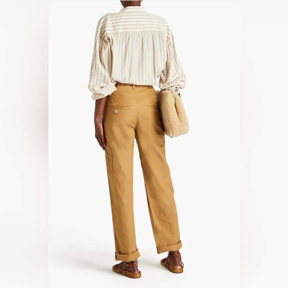 Isabel Marant Etoile Paggy Straight Leg Trousers Camel Size 36/US 4 NWOT - Picture 2 of 9